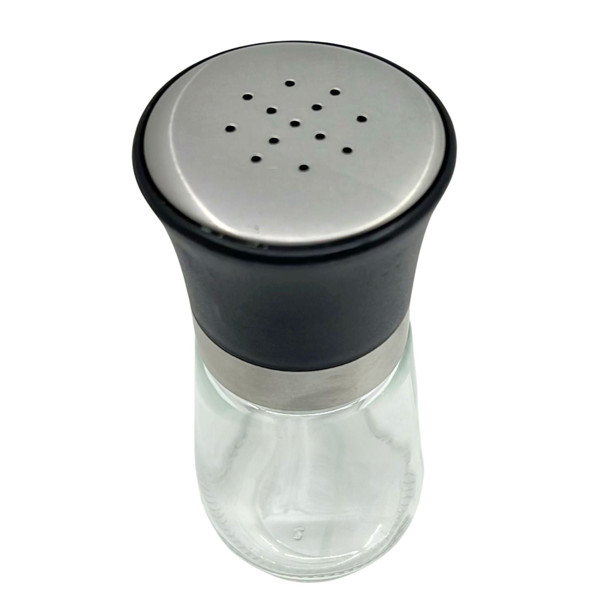 5.74 oz Glass Salt & Pepper Shaker – Silver & Black Top:1 Pack Salt Shakers Kitchen Accessories lifestyle use image
