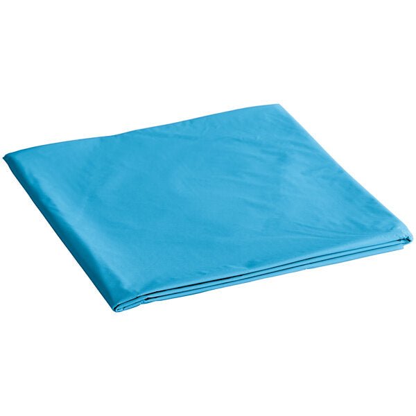84''Medium Blue Round TableCloth Plastic Disposable Tablecovers Tablecloths Round lifestyle use image