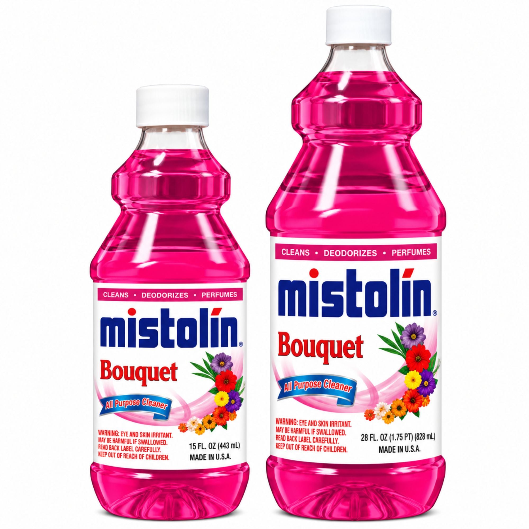 Mistolin Bouquet All Purpose Cleaner, 15 oz & 28 oz, Multi-Surface Cleaning Liquid
