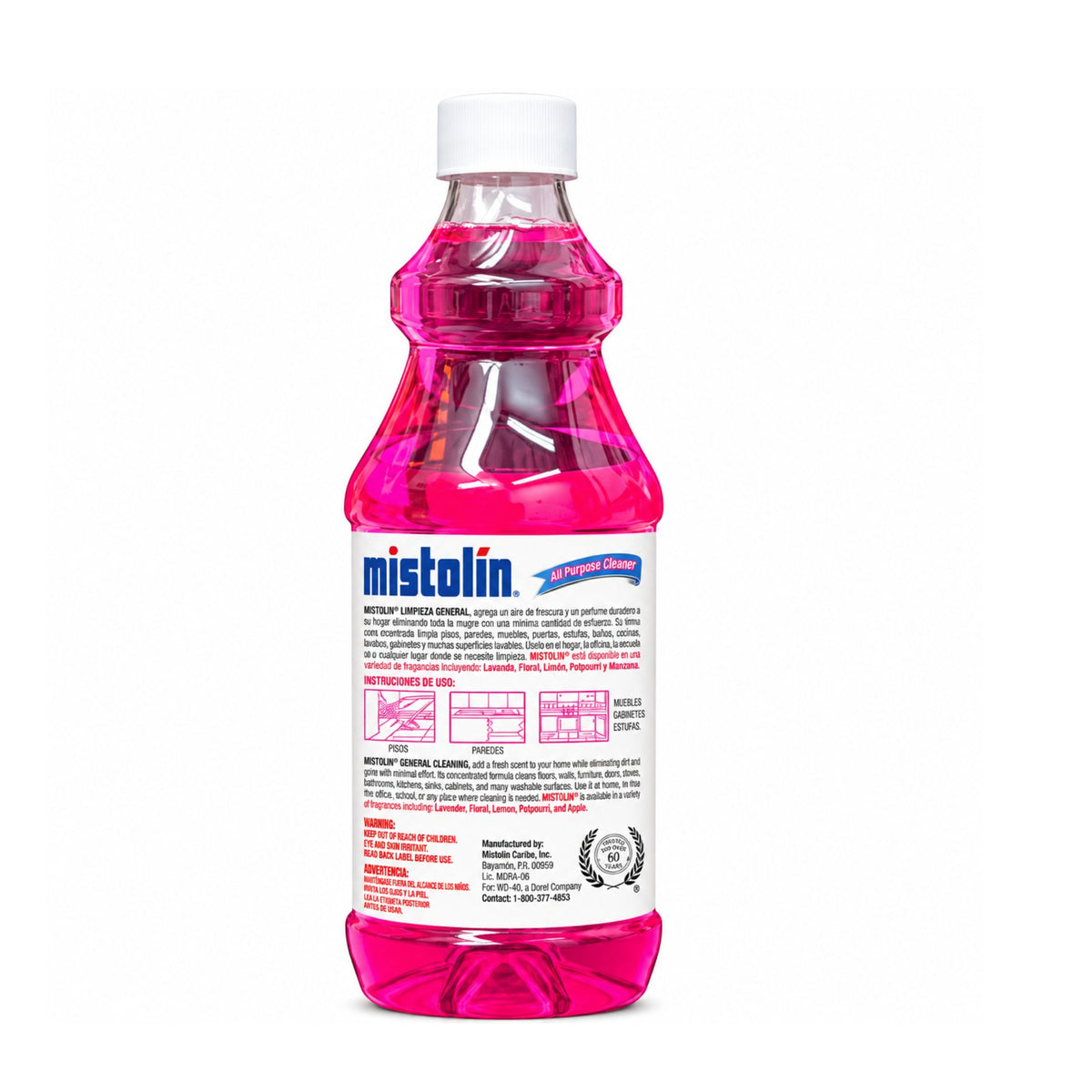 Mistolin Bouquet All Purpose Cleaner, 15 oz & 28 oz, Multi-Surface Cleaning Liquid