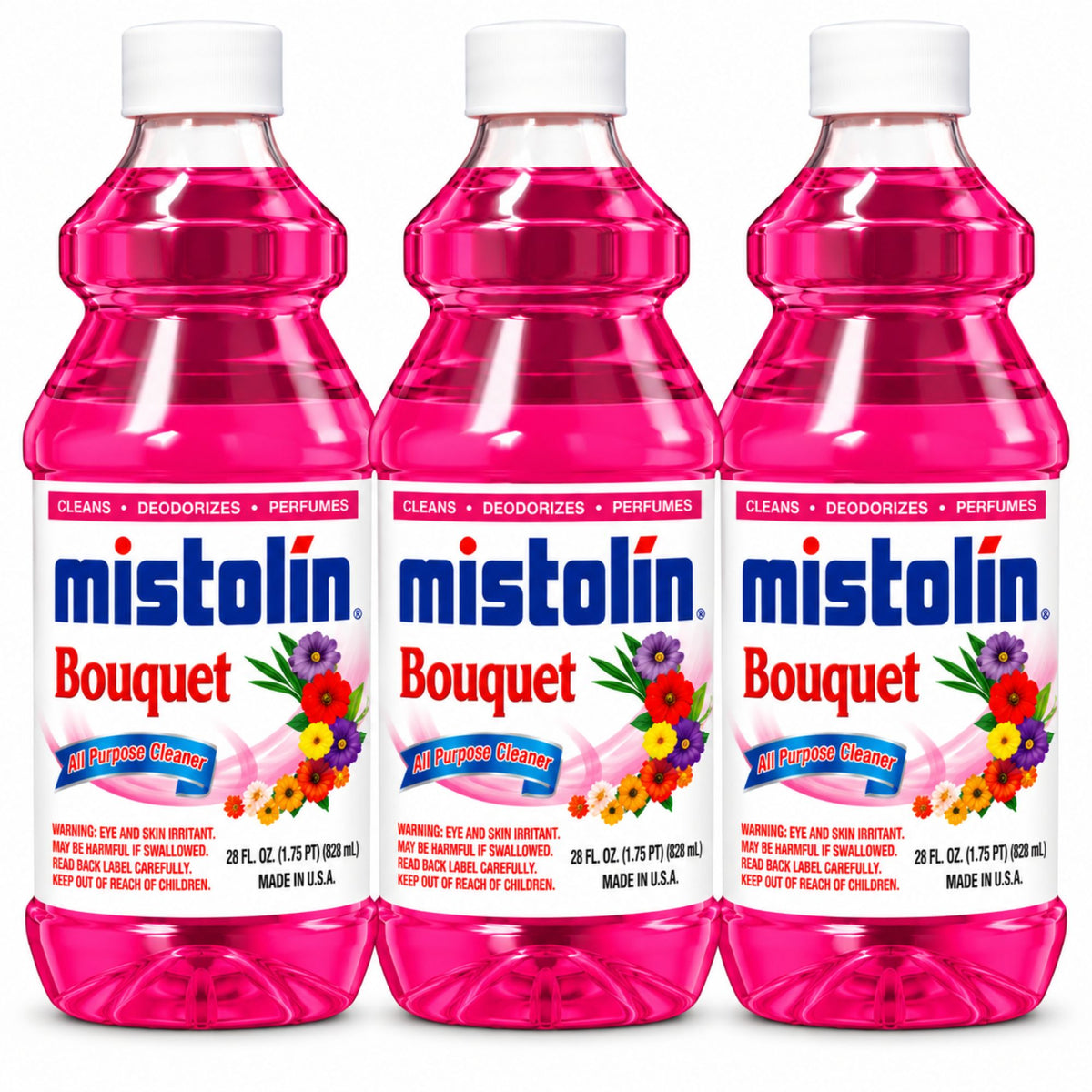 Mistolin Bouquet All Purpose Cleaner, 15 oz & 28 oz, Multi-Surface Cleaning Liquid