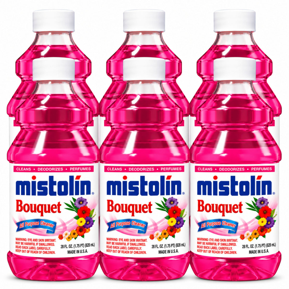 Mistolin Bouquet All Purpose Cleaner, 15 oz & 28 oz, Multi-Surface Cleaning Liquid