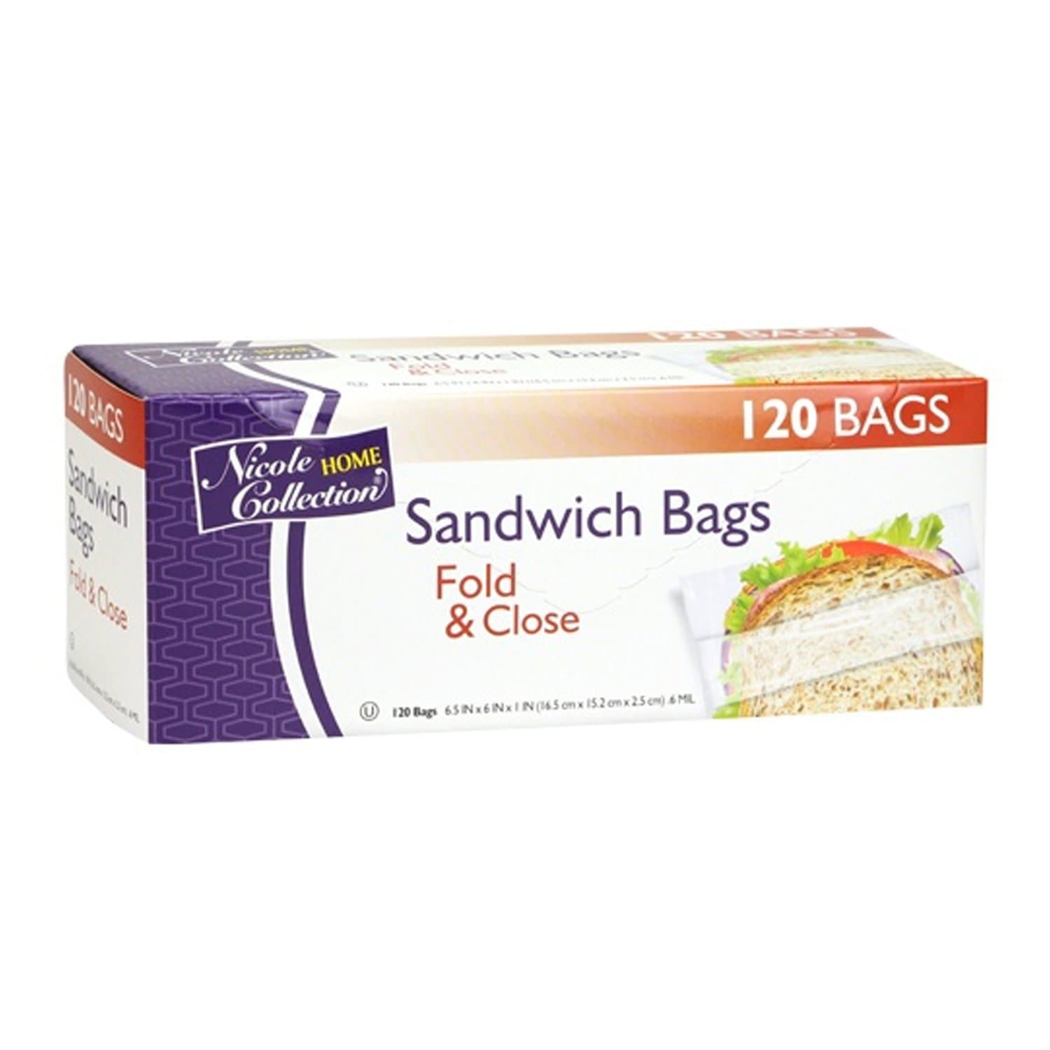 Sandwich Bag Fold and Close plastic Food Storage & Serving VeZee