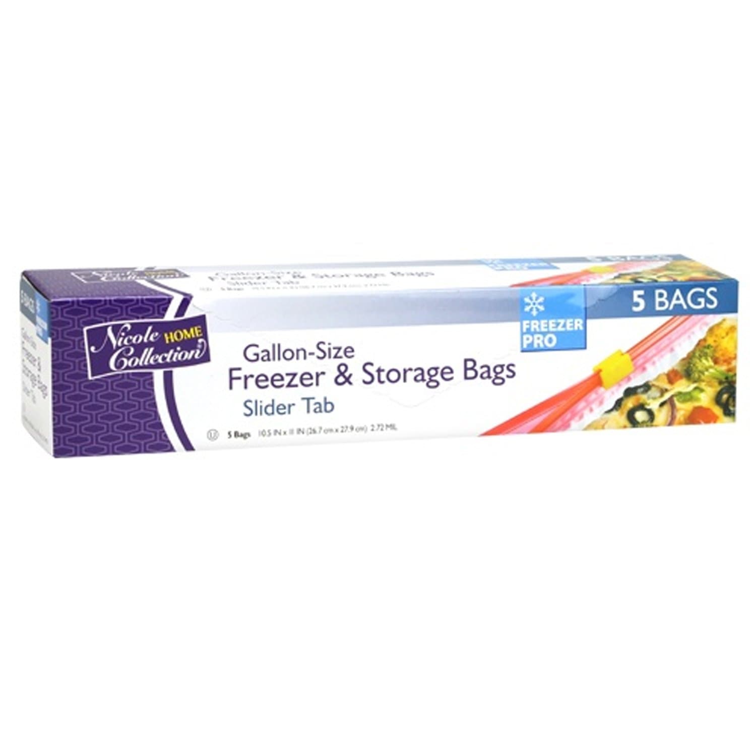 Gallon Size Freezer Storage Bags with Slide Plastic Food Storage & Serving VeZee