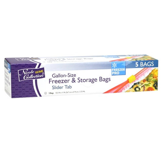 Gallon Size Freezer Storage Bags with Slide Plastic Food Storage & Serving VeZee