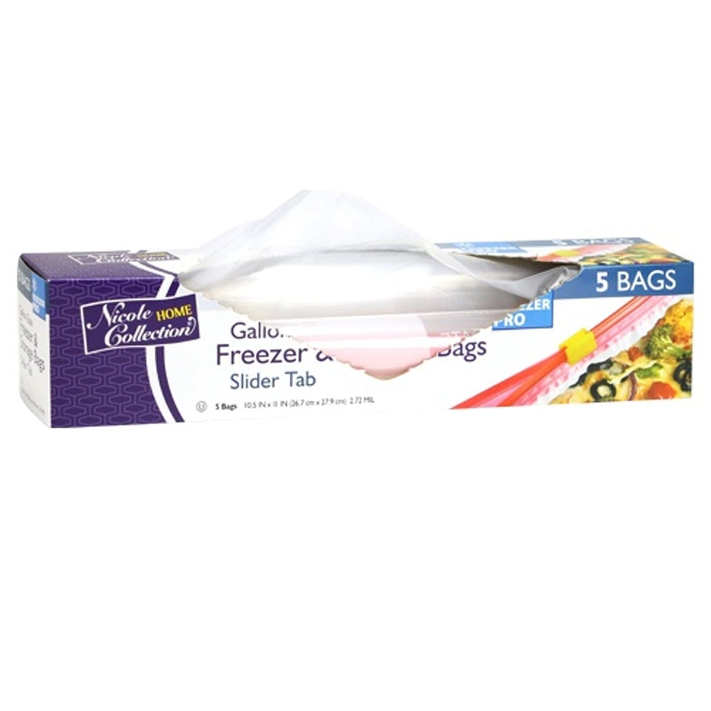 Gallon Size Freezer Storage Bags with Slide Plastic Food Storage & Serving VeZee