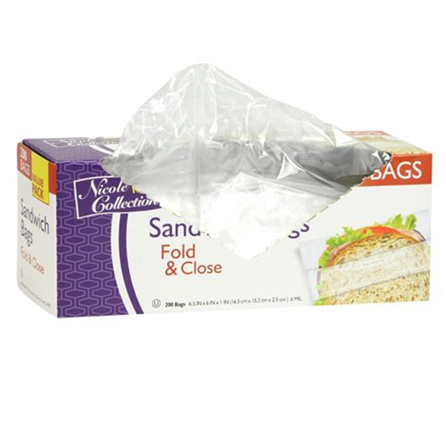 Sandwich Bags Value Pack Fold & Close Bags plastic Food Storage & Serving VeZee