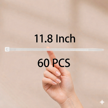 11.8" XtraTuff Multi-Purpose Cable Ties - Nylon Zip Ties 60Pcs