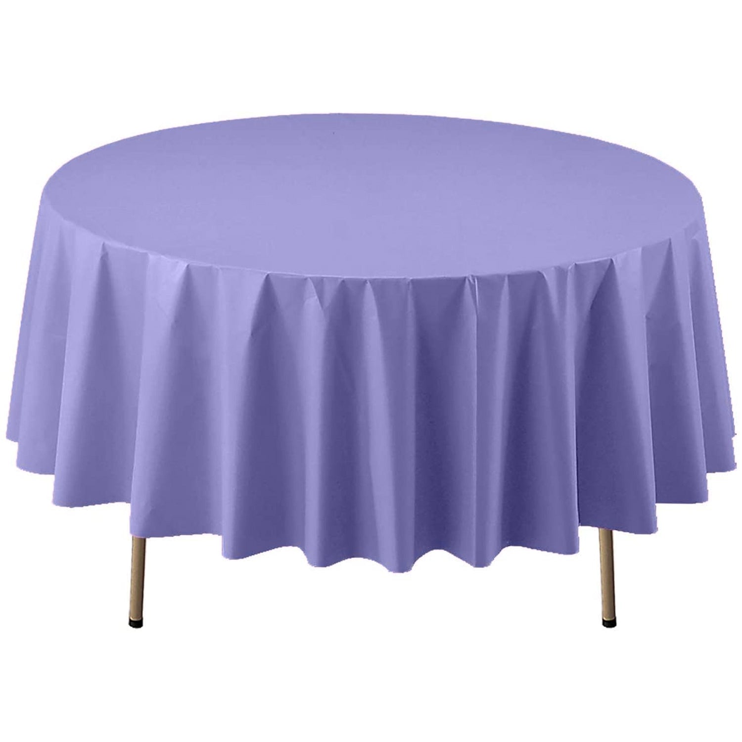 84'' Lavender Round TableCloth Plastic Disposable Tablecovers Tablecloths Round product detail image