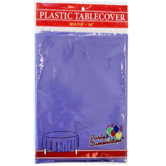 *WHOLESALE* 84'' Round Purple Table Cloth Plastic Disposable 36/Case Table Cover Party Dimensions