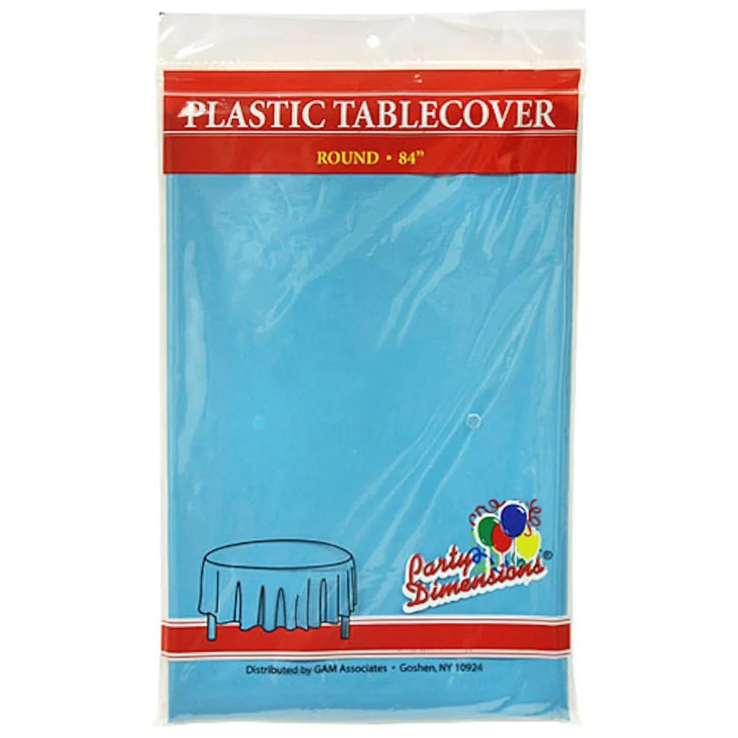 84'' Island Blue Round TableCloth Plastic Disposable Tablecovers Tablecloths Round main product image