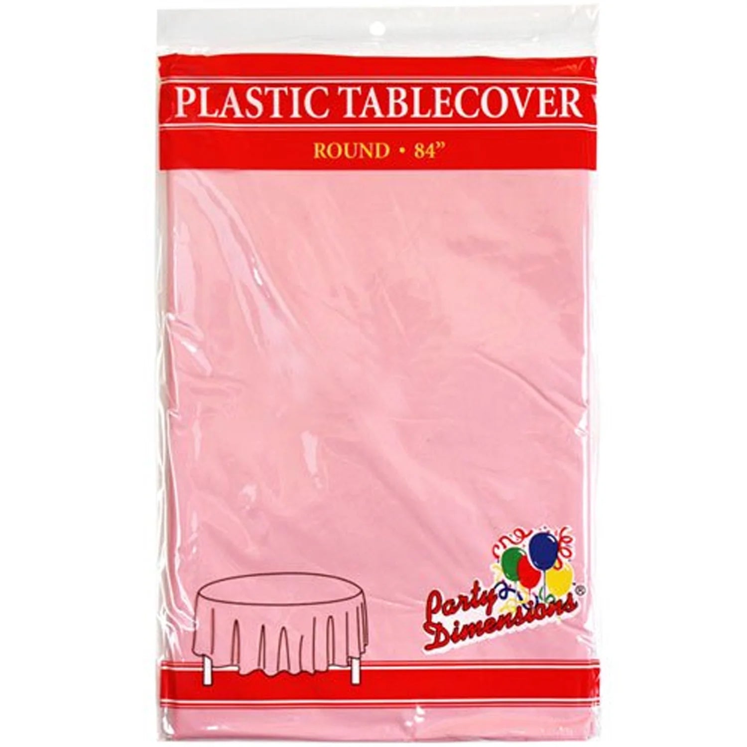 84'' Pink Round TableCloth Plastic Disposable Tablecovers Tablecloths Round main product image