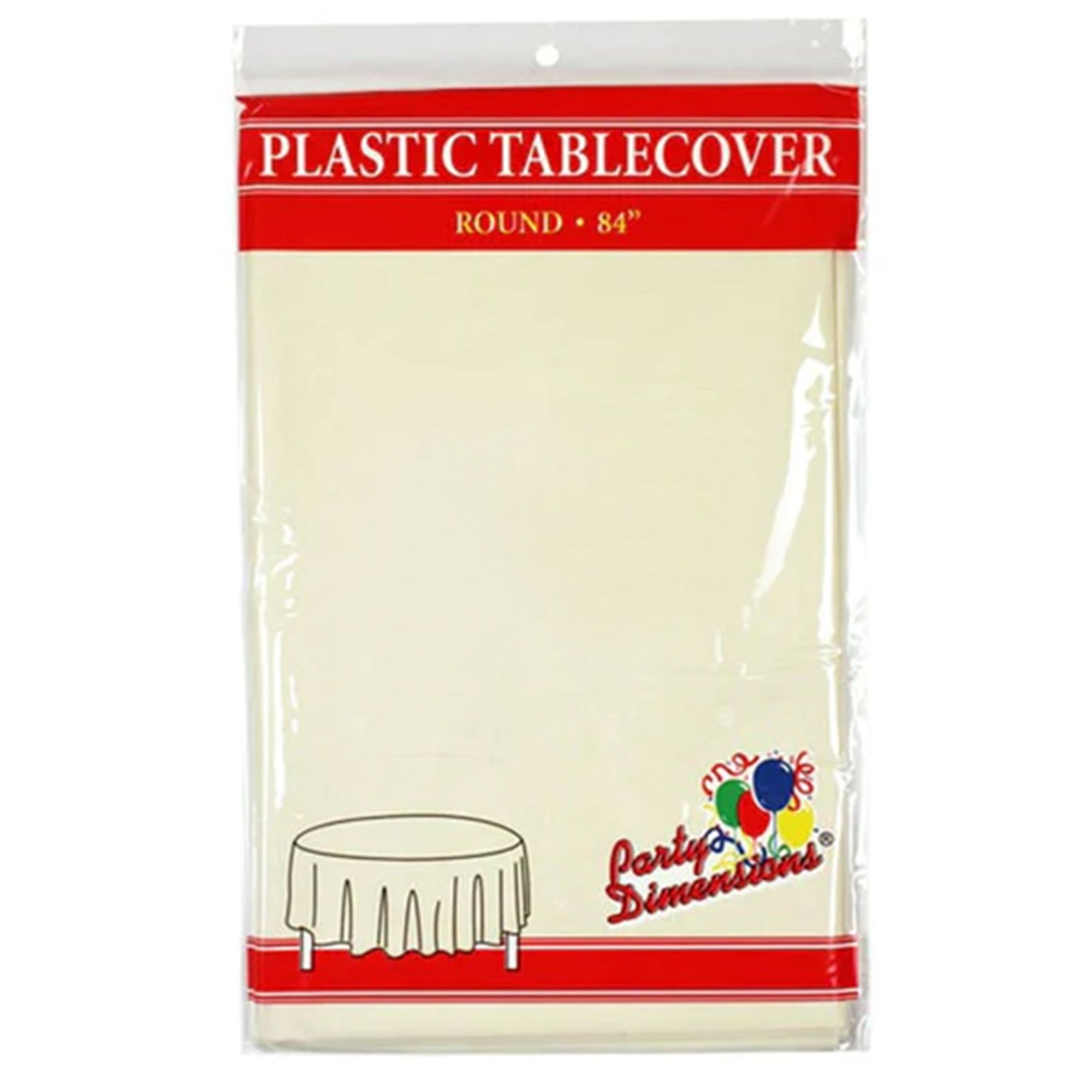84'' Ivory Round TableCloth Plastic Disposable Tablecovers Tablecloths Round main product image