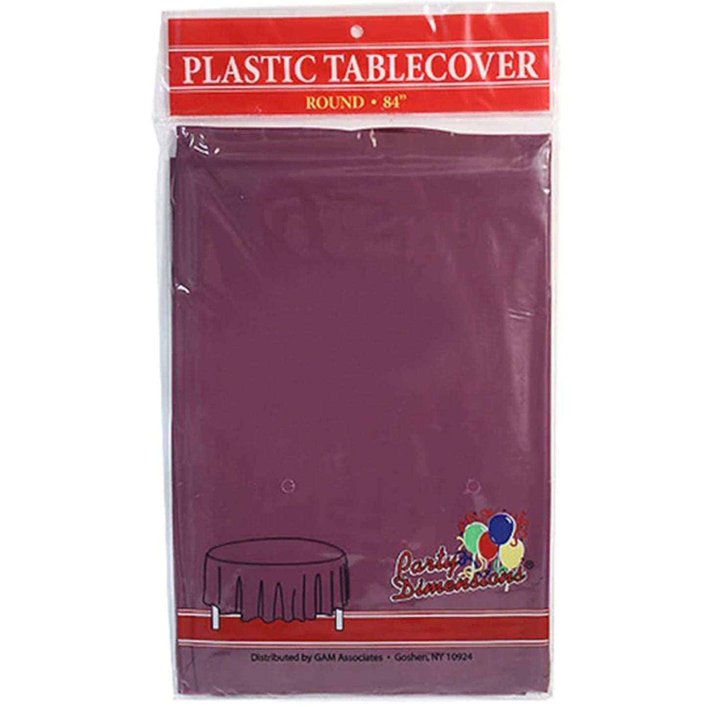 84'' Berry Round TableCloth Plastic Disposable Tablecovers Tablecloths Round main product image