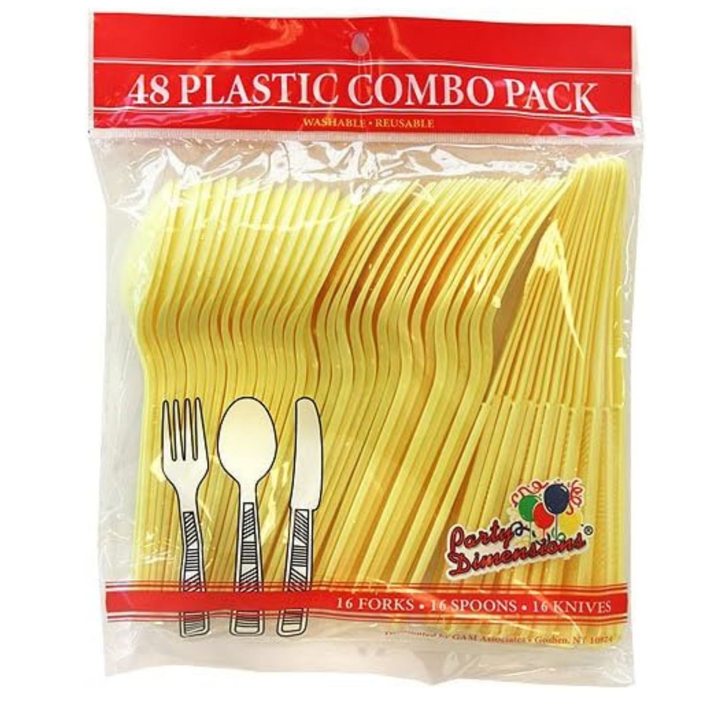 Disposable Yellow Combo Cutlery Set 48 Pack Kitchen Catalog, Cutlery size and feature image