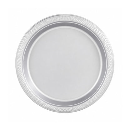 9" Silver Plastic Plate Disposable Durable Disposable Plates Party Dimenions