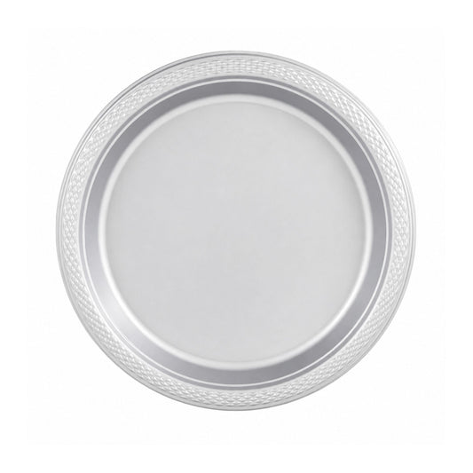 9" Silver Plastic Plate Disposable Durable Disposable Plates Party Dimenions