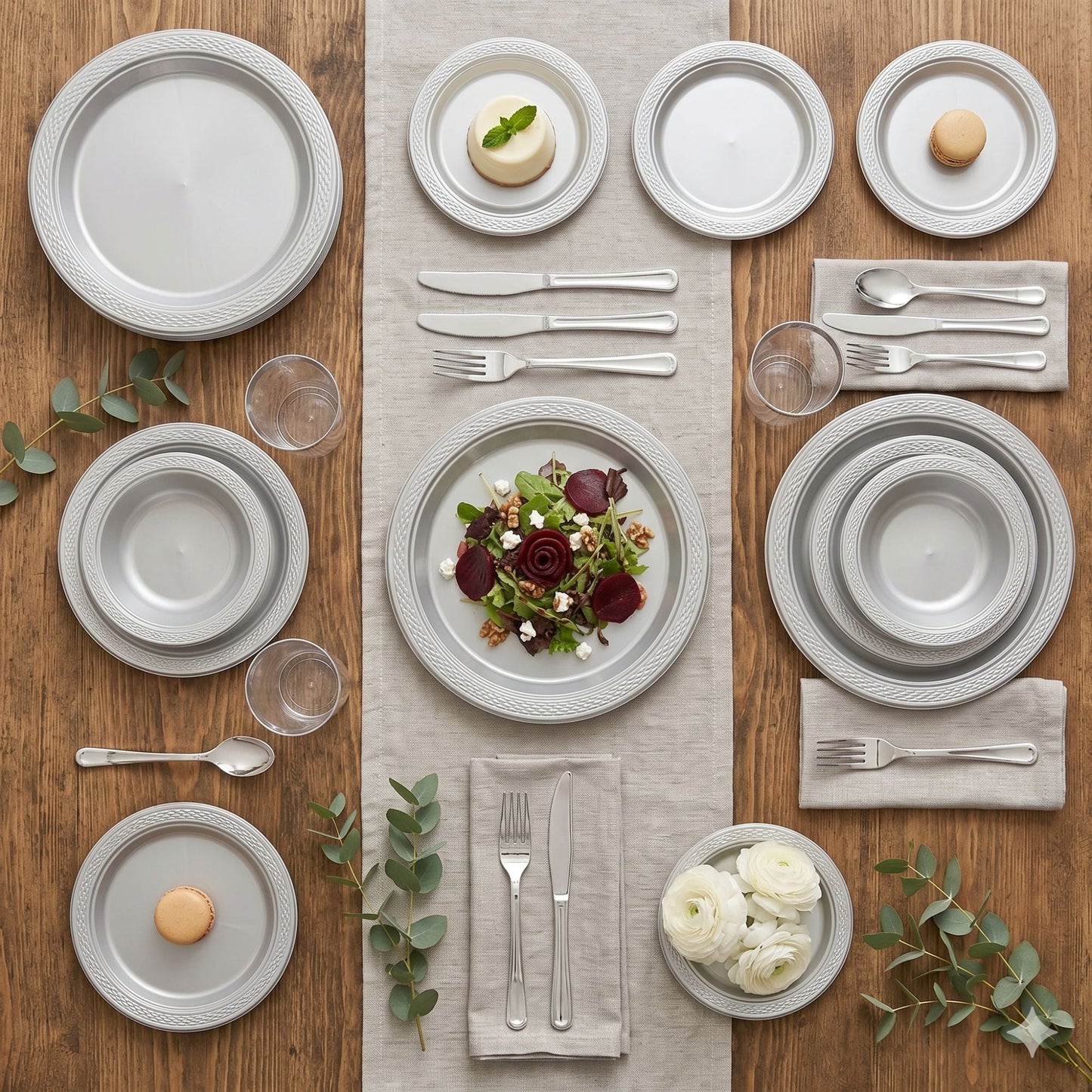 9" Silver Plastic Plate Disposable Durable Disposable Plates Party Dimenions
