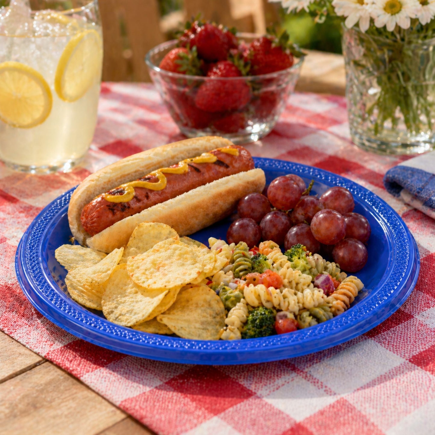 *BUY BULK* 7" Blue Plates Disposable Plastic Disposable Plates Hanna K Signature