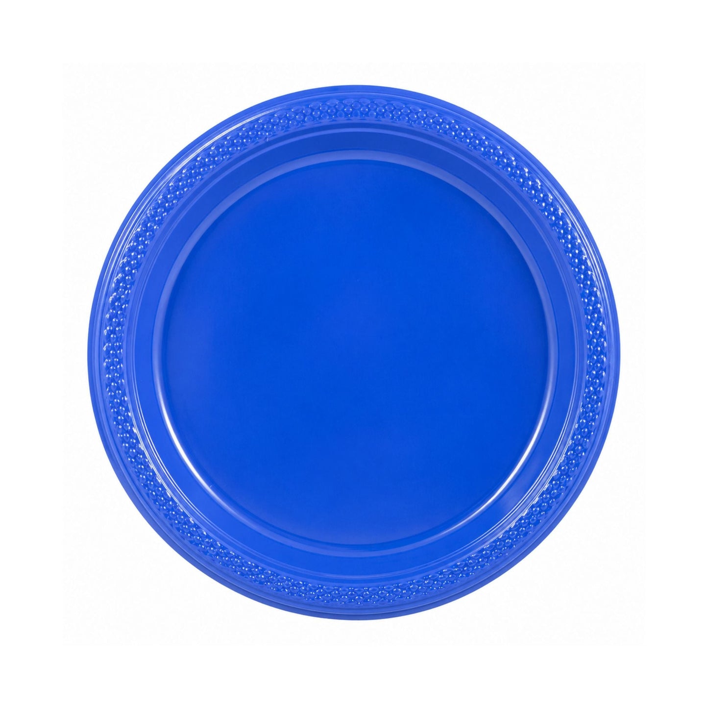 7" Blue Plate, Durable Disposable Plastic Disposable Plates Party Dimensions
