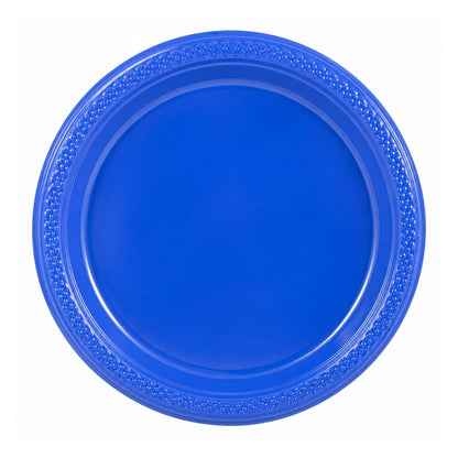 9" Plastic Blue Plate Disposable Plastic Disposable Plates Party Dimensions