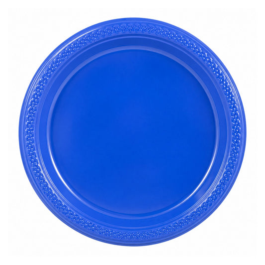 9" Plastic Blue Plate Disposable Plastic Disposable Plates Party Dimensions