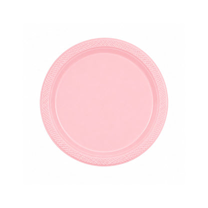 7" Pink Plastic Plate Disposable Durable Disposable Plates Party Dimensions