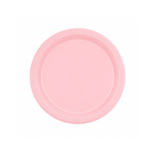 7" Pink Plastic Plate Disposable Durable Disposable Plates Party Dimensions