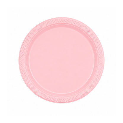 9" Pink Plastic Plate Disposable Durable Disposable Plates Party Dimensions