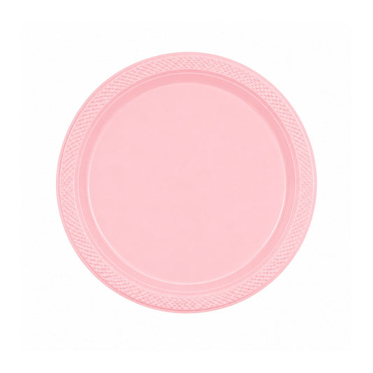 9" Pink Plastic Plate Disposable Durable Disposable Plates Party Dimensions