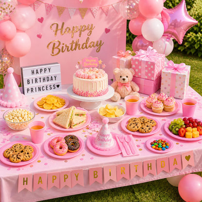 9" Pink Plastic Plate Disposable Durable Disposable Plates Party Dimensions