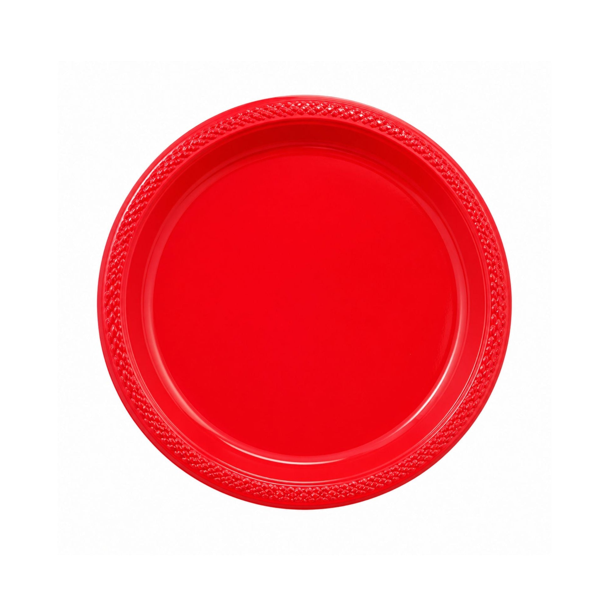 7" Plastic Red Plate Disposable Disposable Plates Party Dimensions