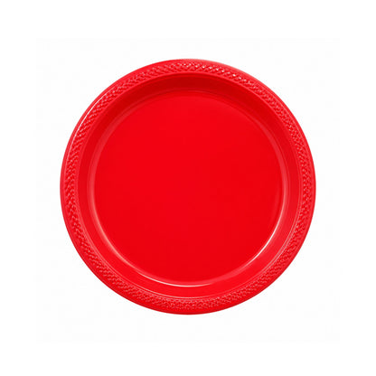7" Plastic Red Plate Disposable Disposable Plates Party Dimensions