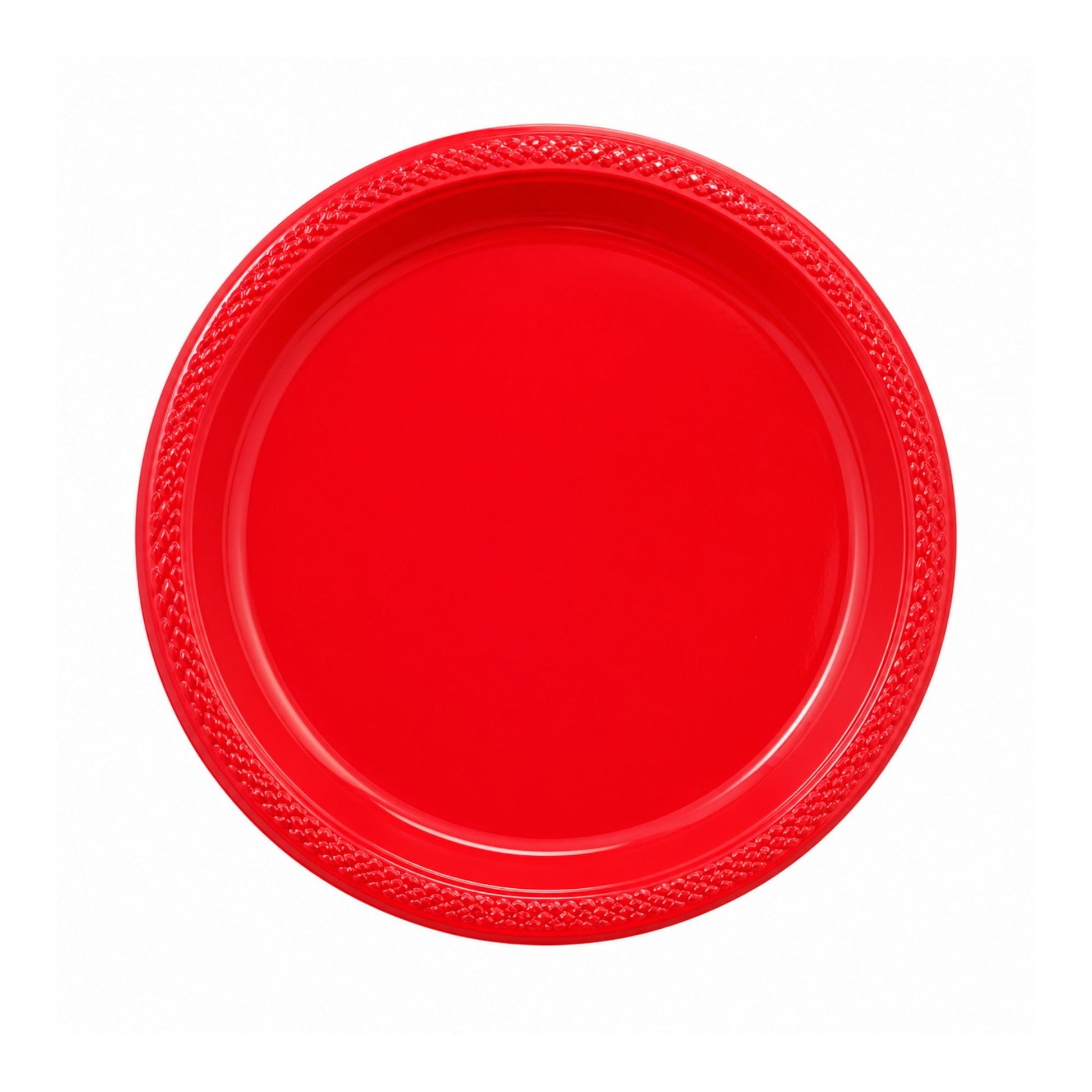9" Plastic Red Plate Disposable Disposable Plates Party Dimensions