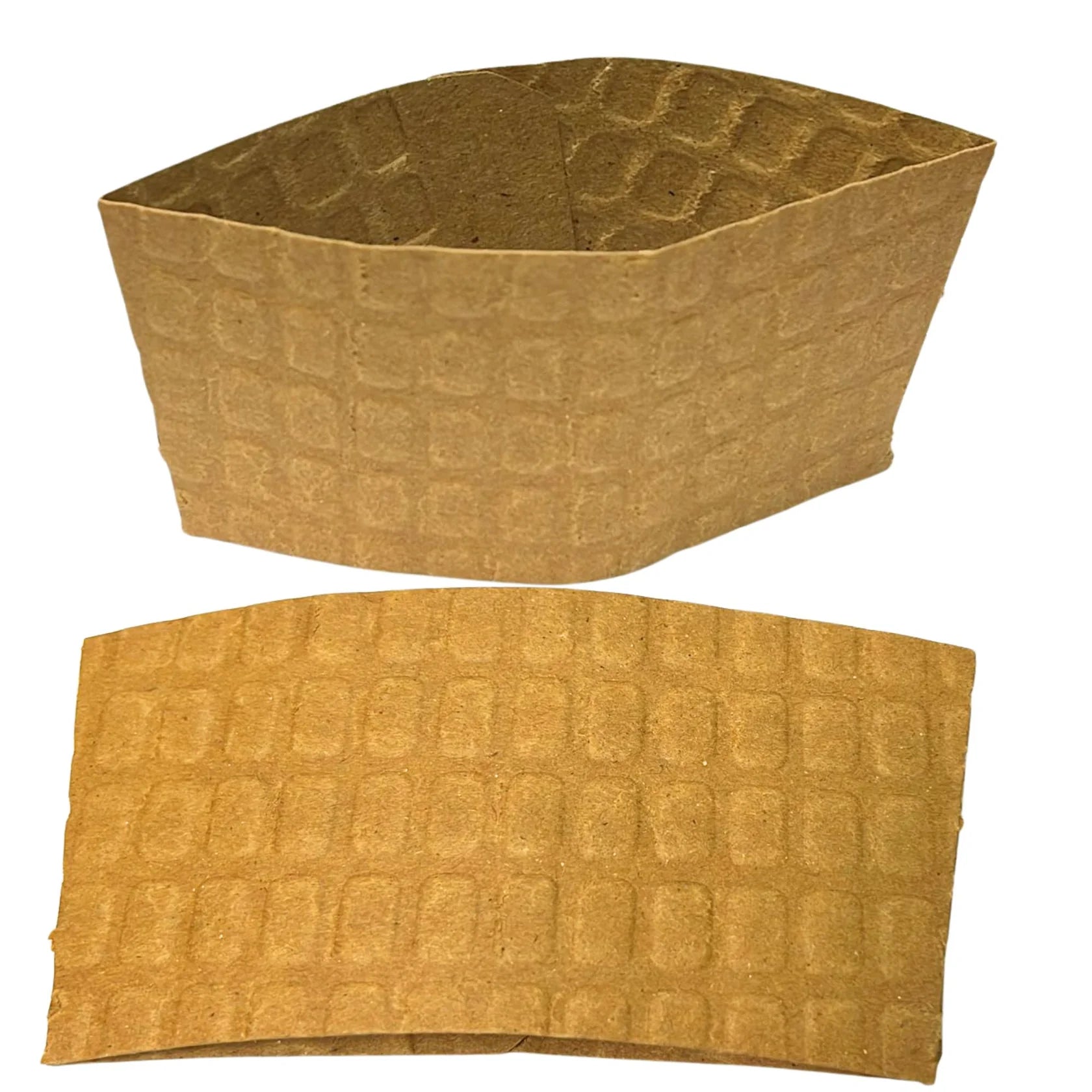 10–20oz. Natural Kraft Embossed Coffee Cup Sleeve Heat Resistant 10 Pack Cup Sleeves Coffee Cups Hot Cups product detail