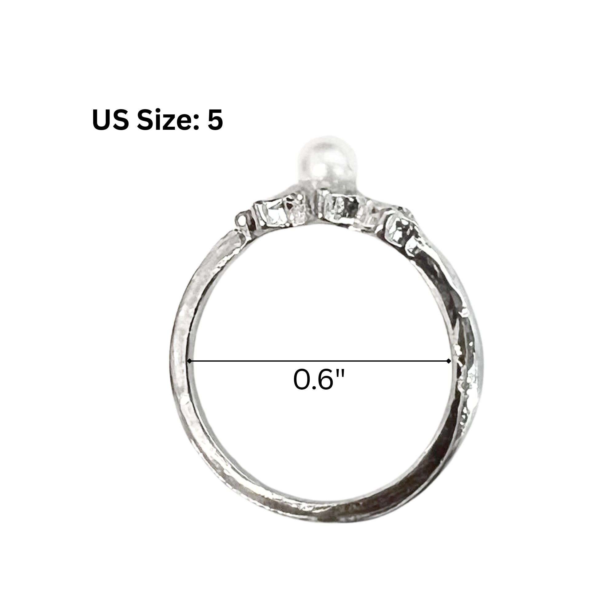 Elegant Silver Tone Fashion Ring – US Size 5 Rings product detail image