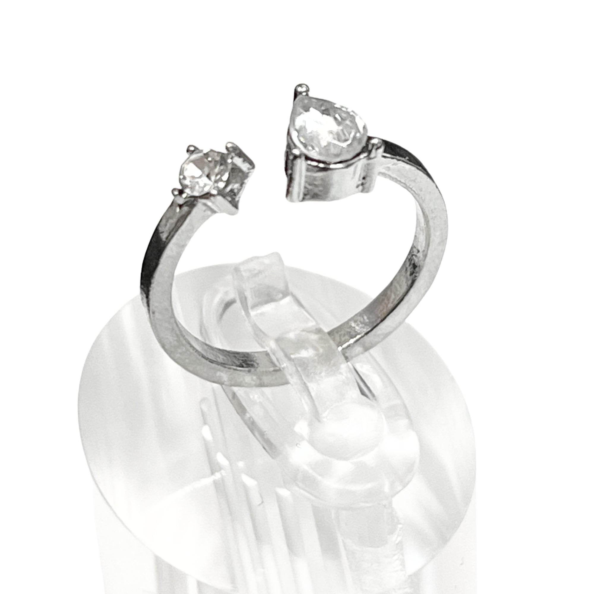 Open Front Silver Tone Adjustable Style Ring – US Size 5 Rings main product image