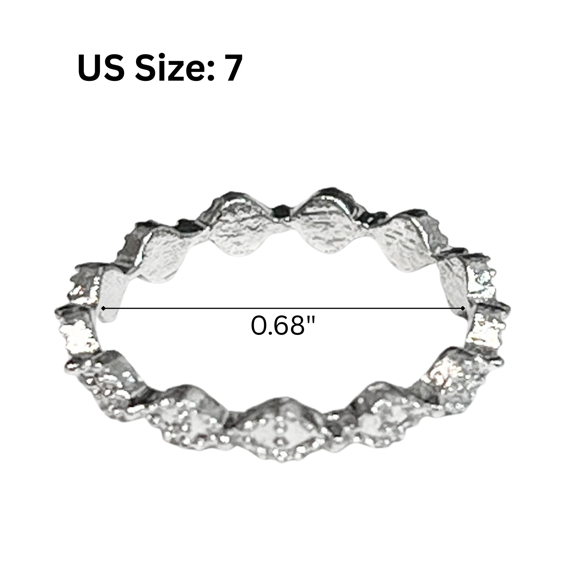 Textured Silver Tone Stacking Ring – US Size 7 Rings product detail image