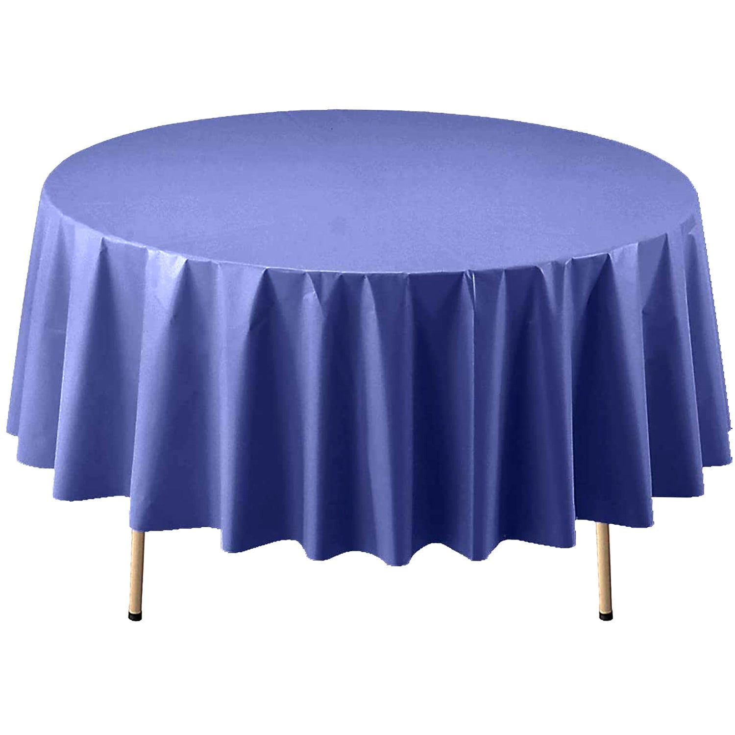 84'' Blue Round TableCloth Plastic Disposable Tablecovers Tablecloths Round product detail image