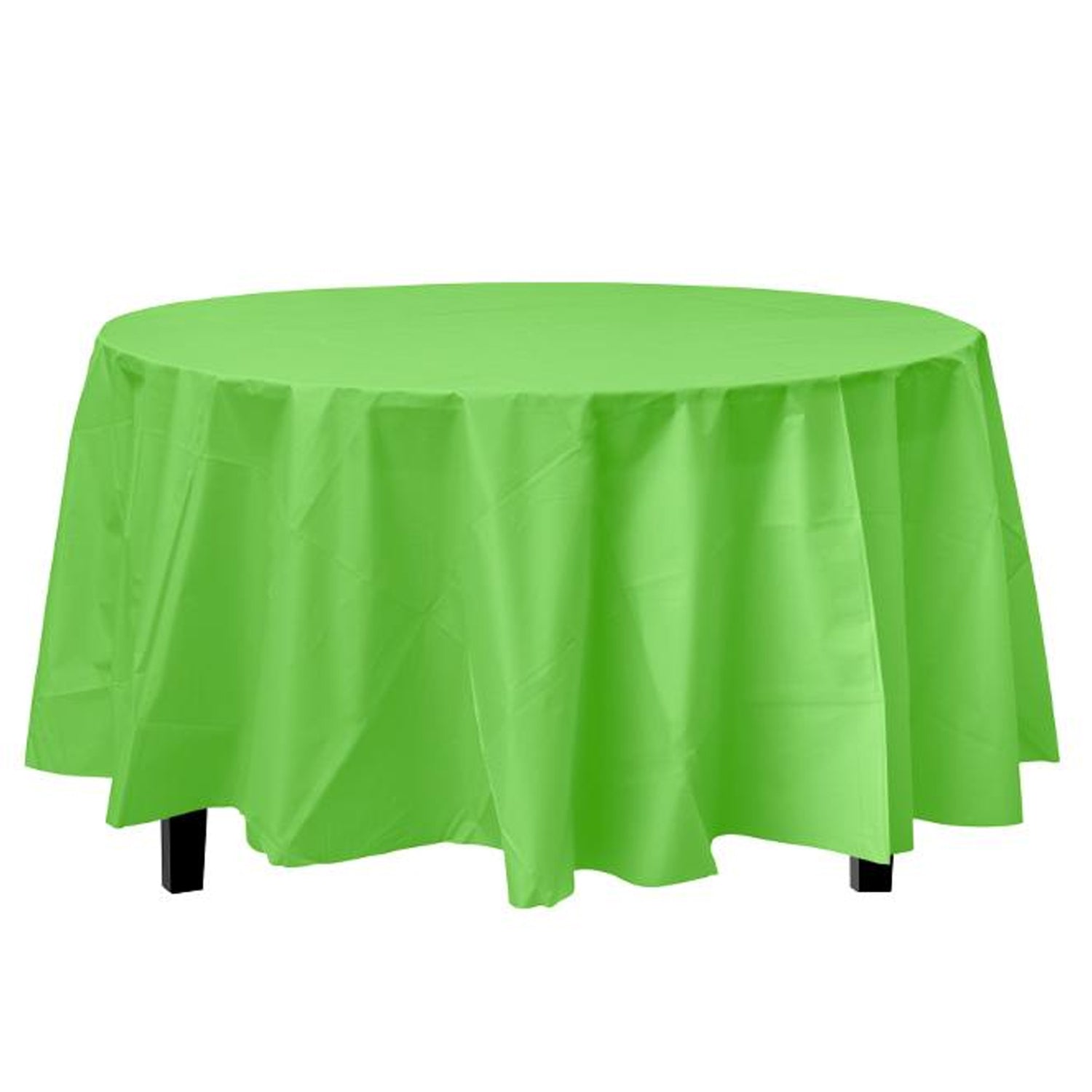 84'' Green Lime Round TableCloth Plastic Disposable Tablecovers Tablecloths Round product detail image