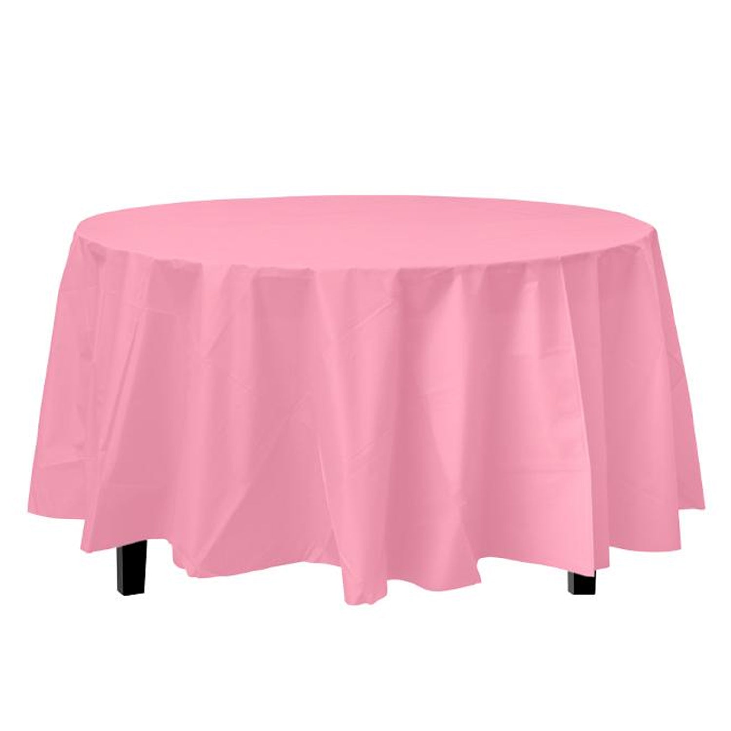84'' Pink Round TableCloth Plastic Disposable Tablecovers Tablecloths Round product detail image