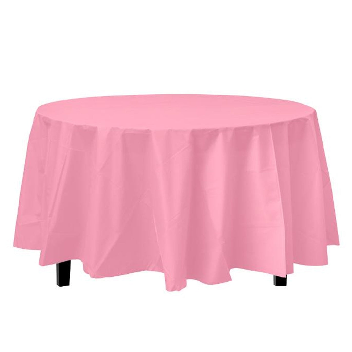 84'' Pink Round TableCloth Plastic Disposable Tablecovers Tablecloths Round product detail image