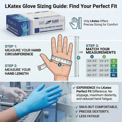 Safeguard 100 Count Large Blue Nitrile Gloves Powder Free Latex Free Food