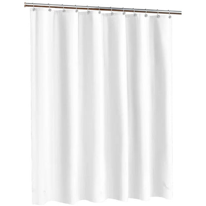White shower curtain on a white background