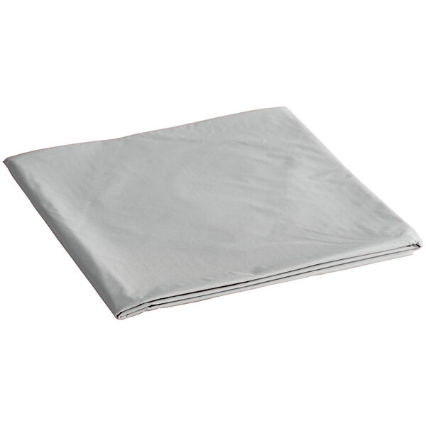 84'' Silver Round TableCloth Plastic Disposable Tablecovers Tablecloths Round lifestyle use image