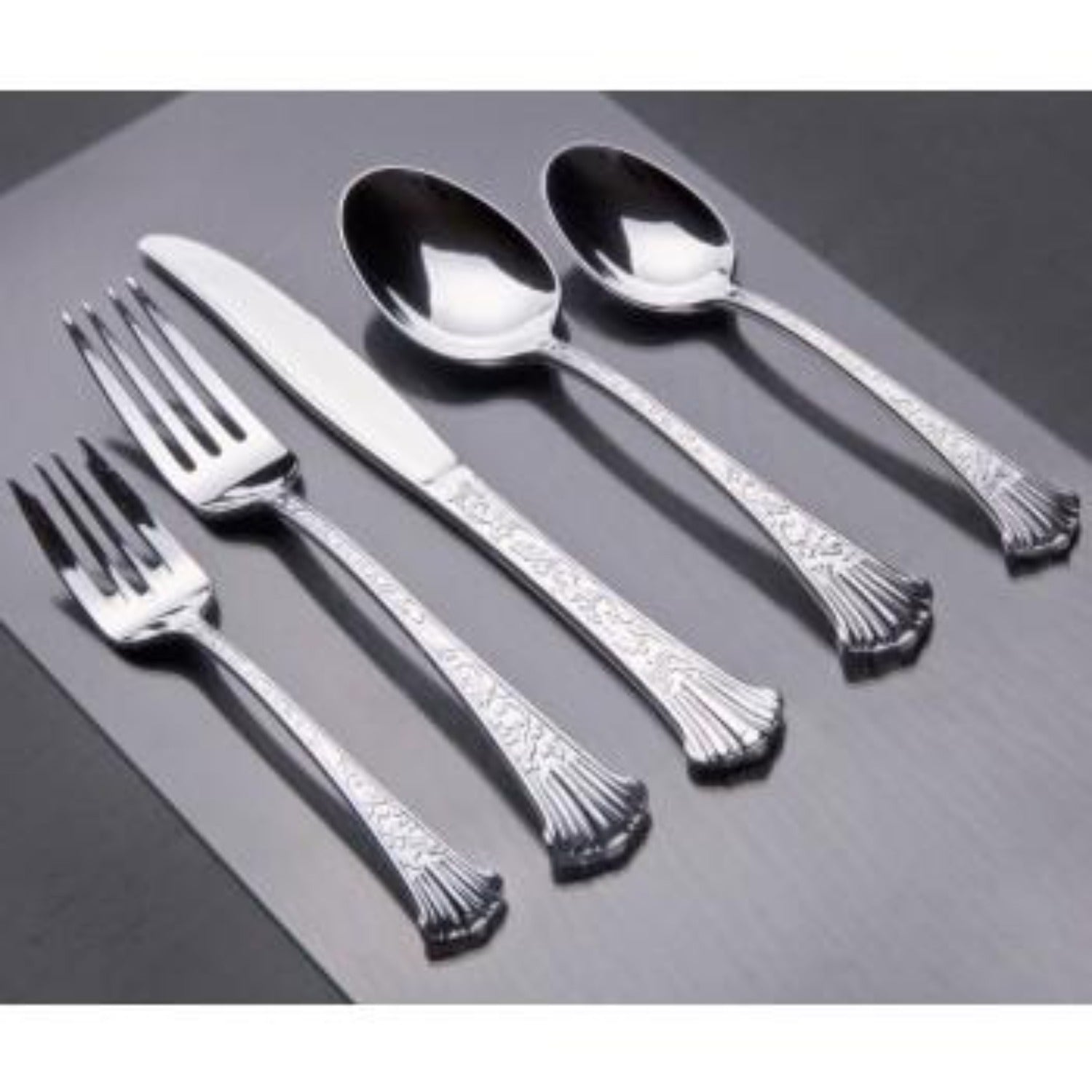  Simcha Silver Plastic Tea Spoons 20Ct Silverware Blue Sky