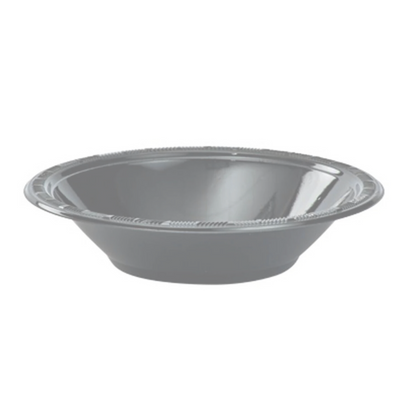 Disposable 12oz Silver Plastic Bowl: 6CT
