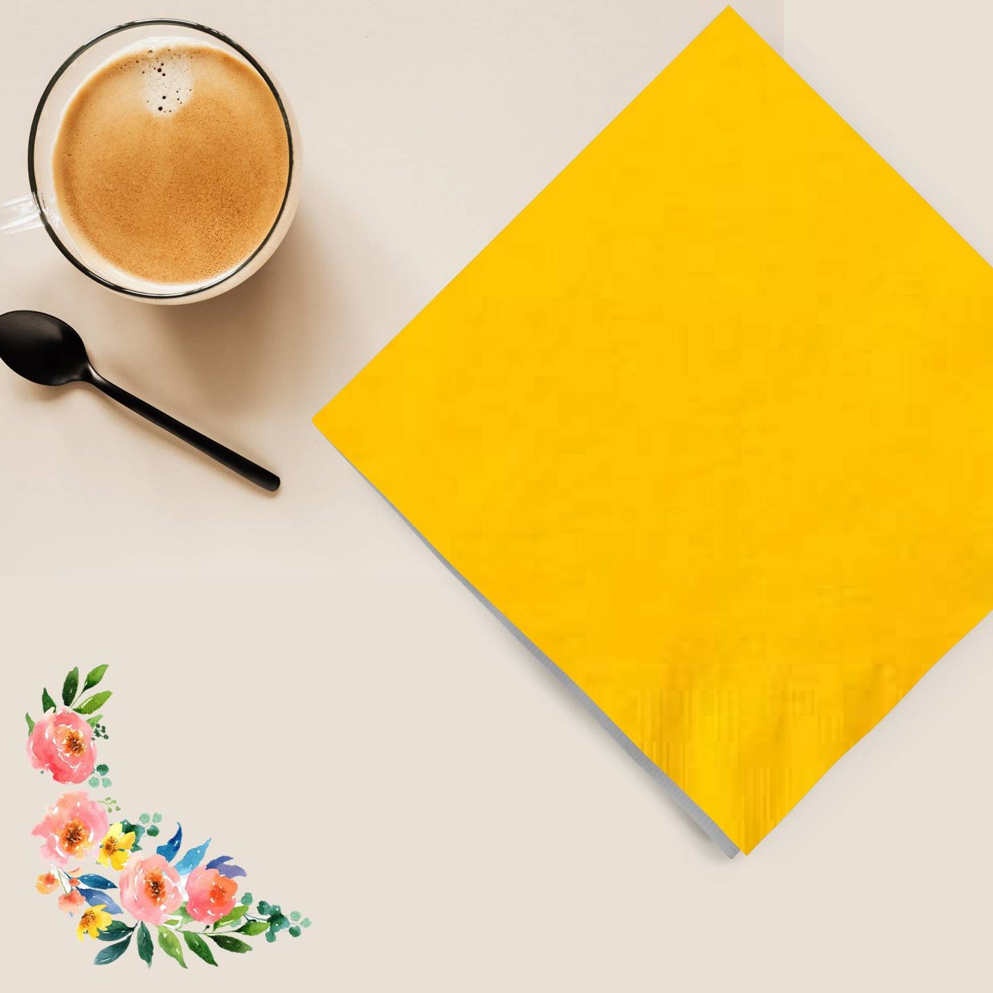 99¢ Sunshine Yellow Lunch Napkins 20 Count Party Dimensions