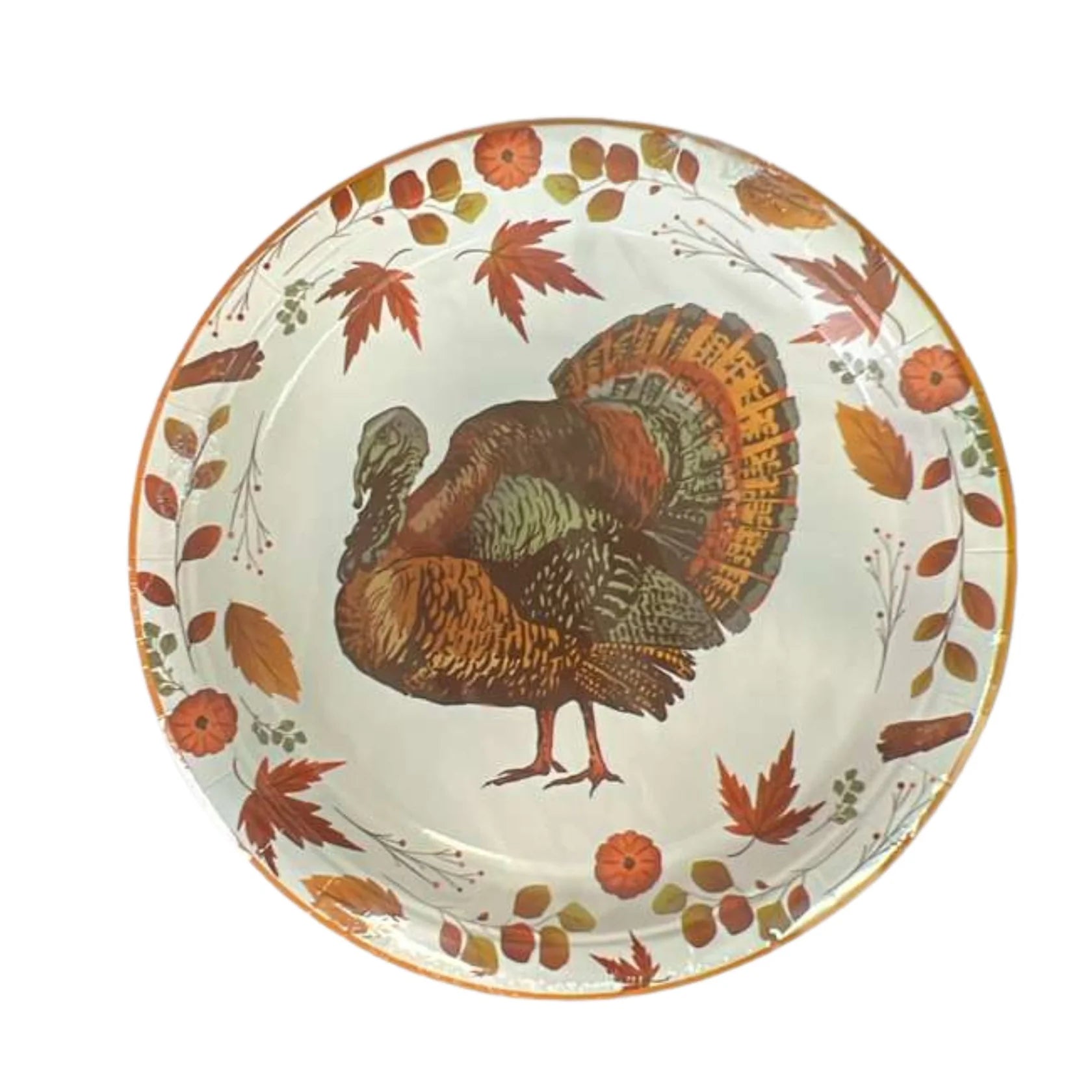 Thanksgiving with Turkey Image Themed 7" Paper Dessert Plates 8 Pack Kitchen Catalog,Paper Plates main product image