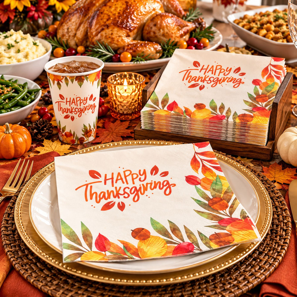 Thanksgiving Lunch Paper Napkins-16 Pack